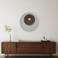 27" X 27" X 3" Brown & Gray Round Double Layer Ribbed  Wall Decor