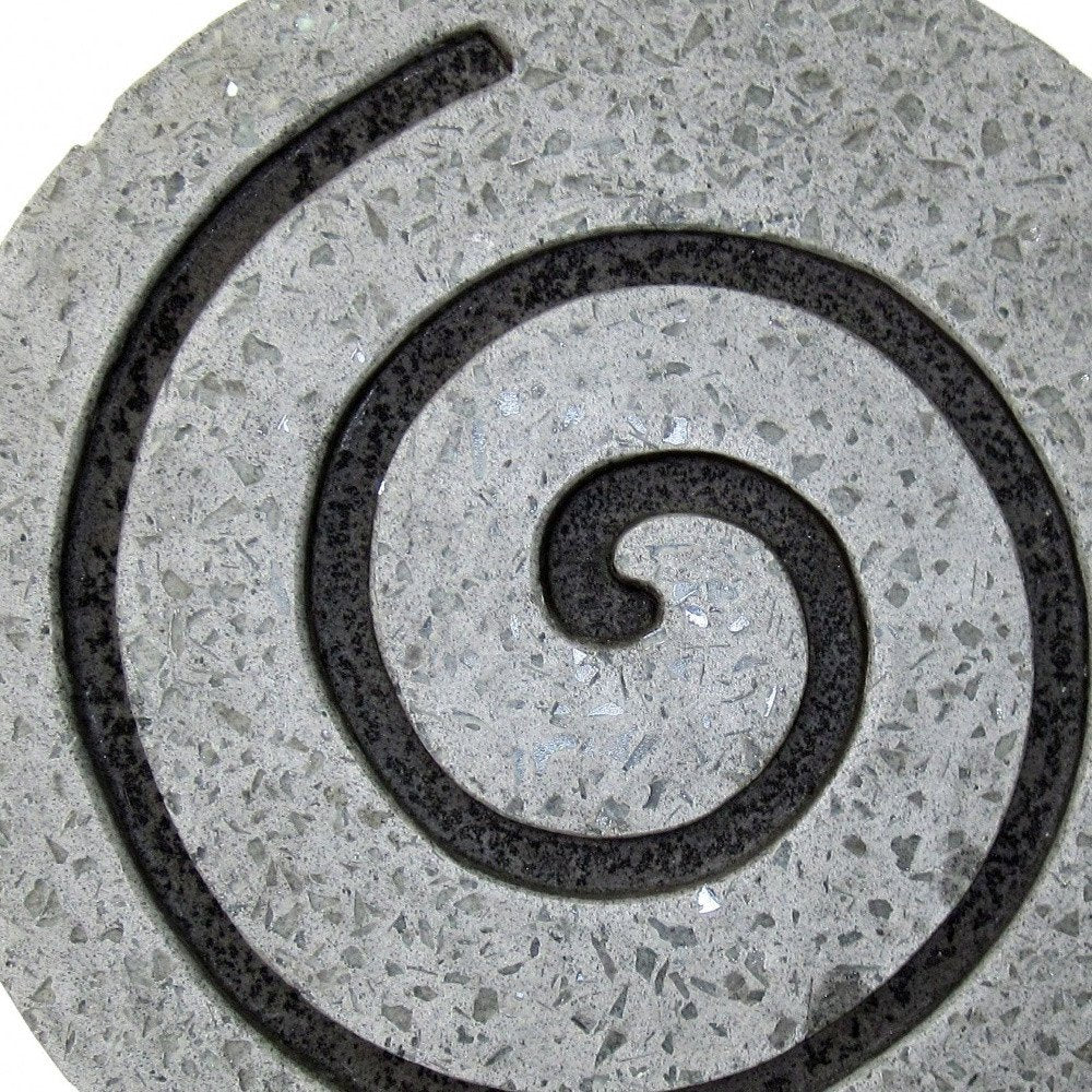 19" X 19" X 2" Gray Round Modern Spiral Wall Art