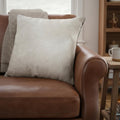 18" X 18" X 5" Off White Cowhide  Pillow