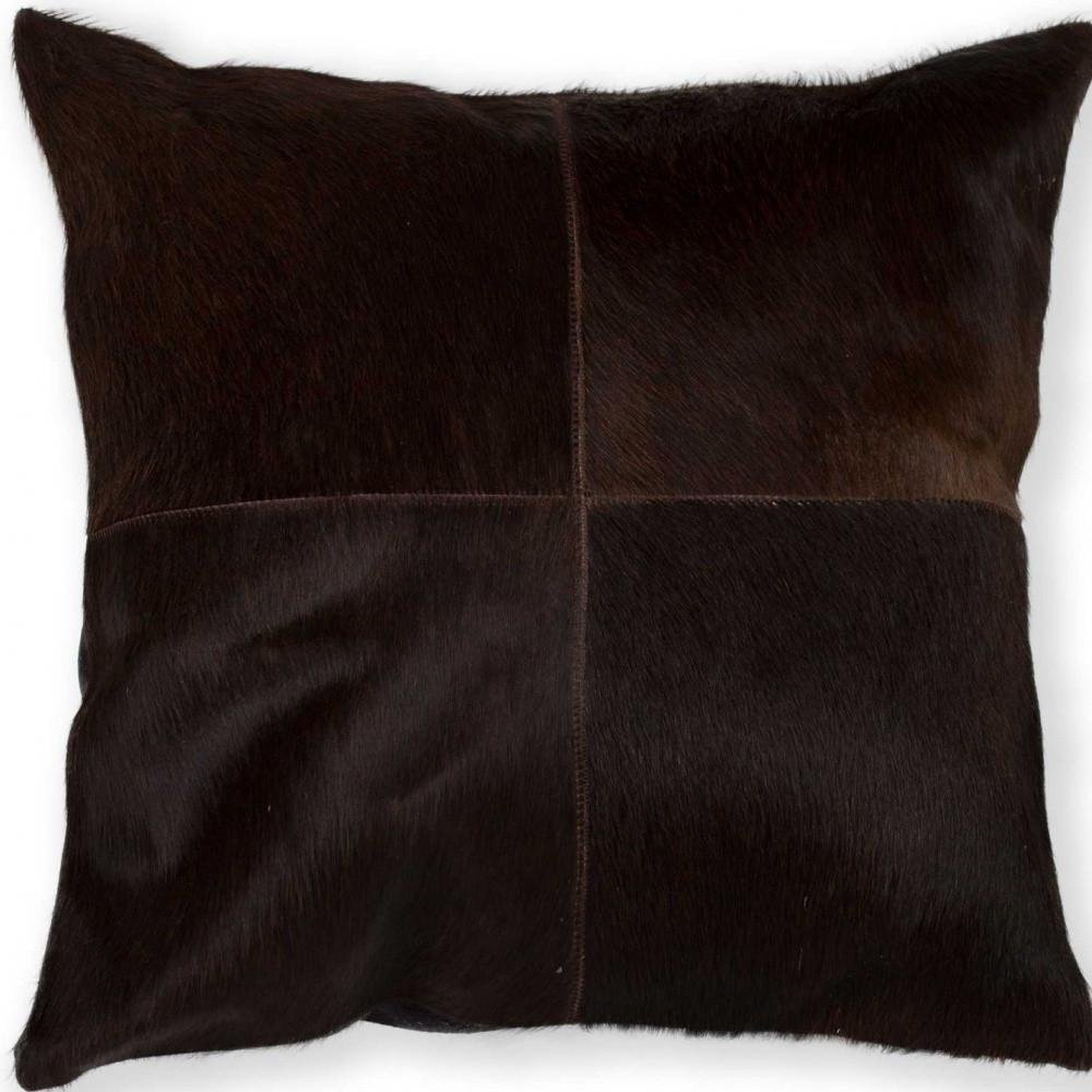 18" Chocolate Brown Cowhide Throw Pillow