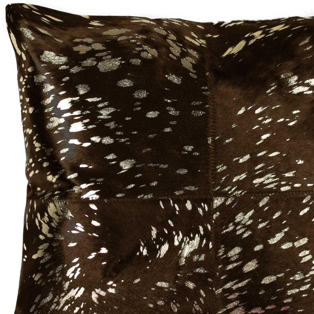 18" X 18" X 5" Gold And Chocolate Quattro  Pillow