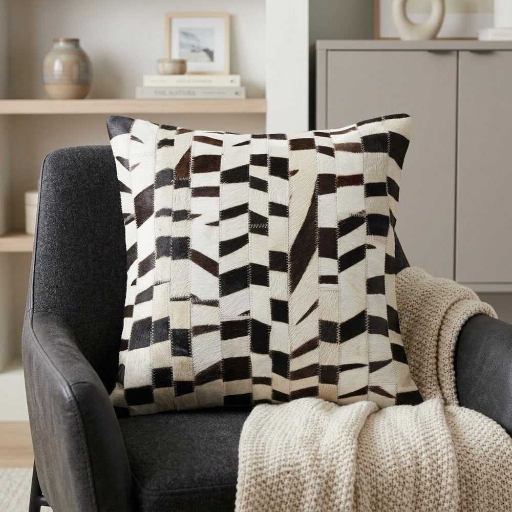 18" X 18" Zebra Cowhide Pillow