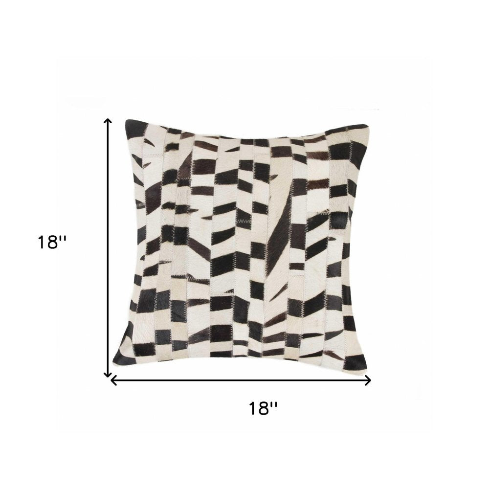 18" X 18" Zebra Cowhide Pillow