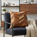 18" Tan Cowhide Throw Pillow