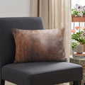 12" X 20" Brown Cowhide Throw Pillow