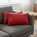 12" X 20" X 5" Wine Cowhide  Pillow 2 Pack
