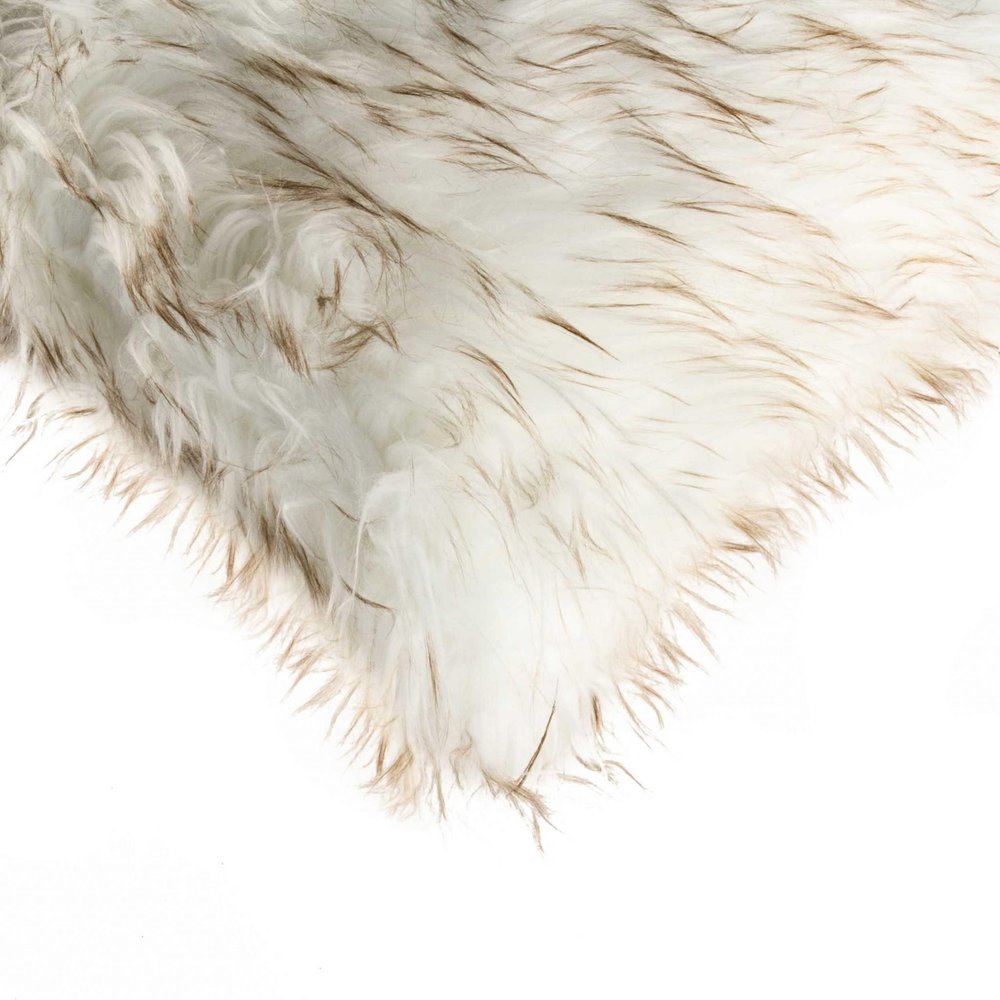 Set of Two 12" X 20" Tan Ombre Faux Fur Throw Pillows