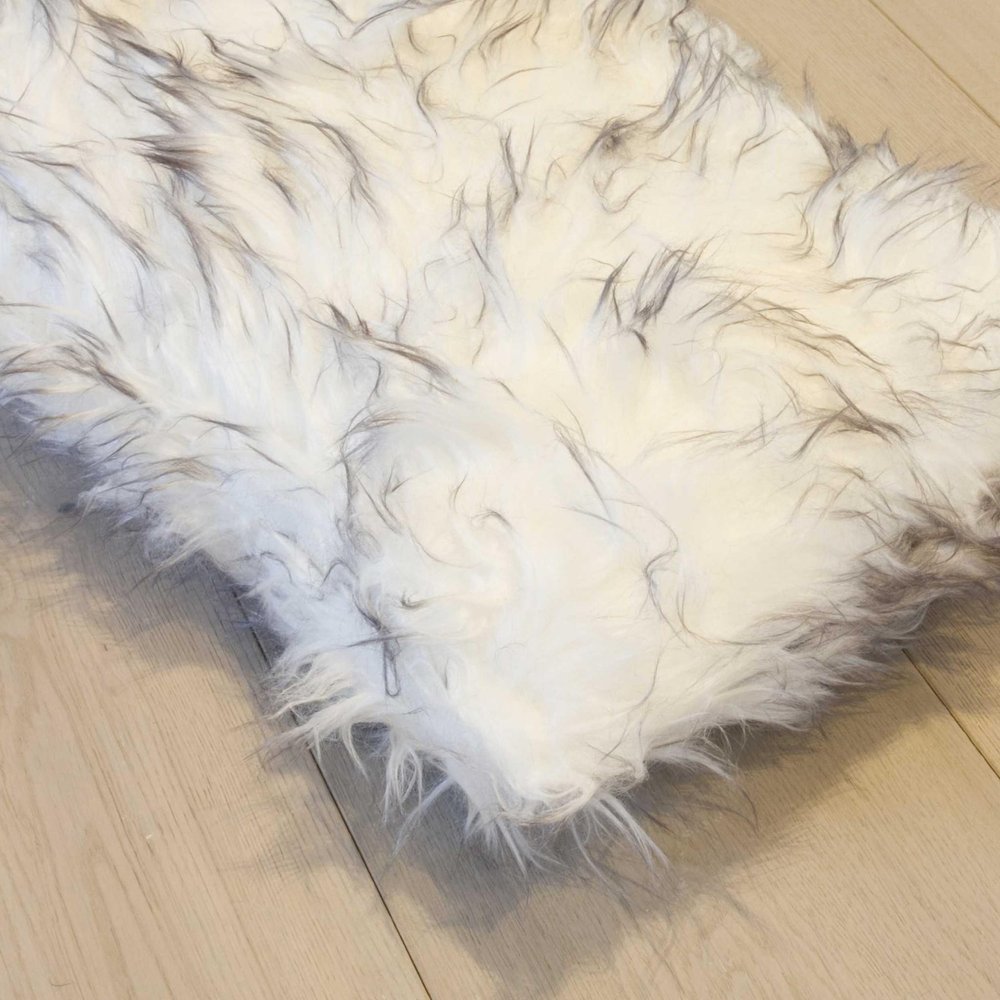 Set of Two 12" X 20" Tan Ombre Faux Fur Throw Pillows