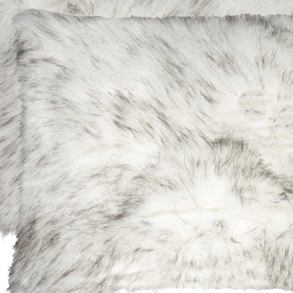 Set of Two 12" X 20" Tan Ombre Faux Fur Throw Pillows