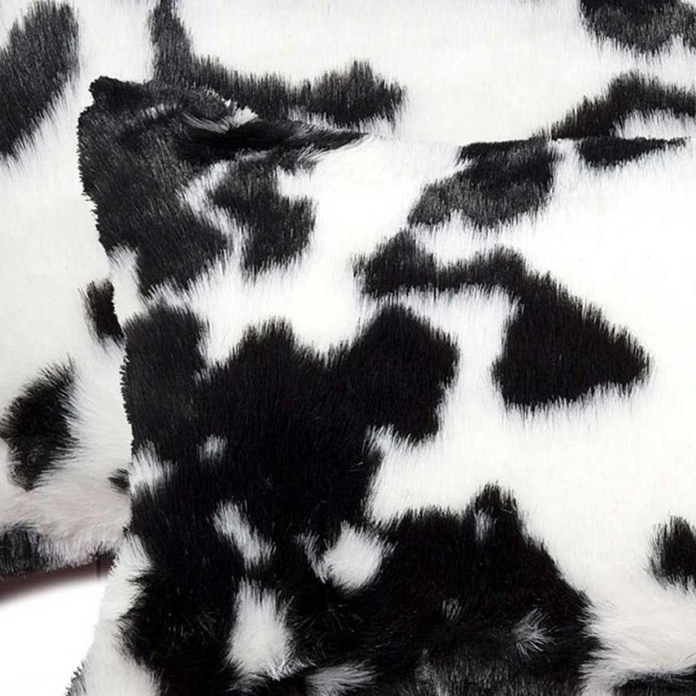 Set of Two 12" X 20" Black and White Throw Pillows