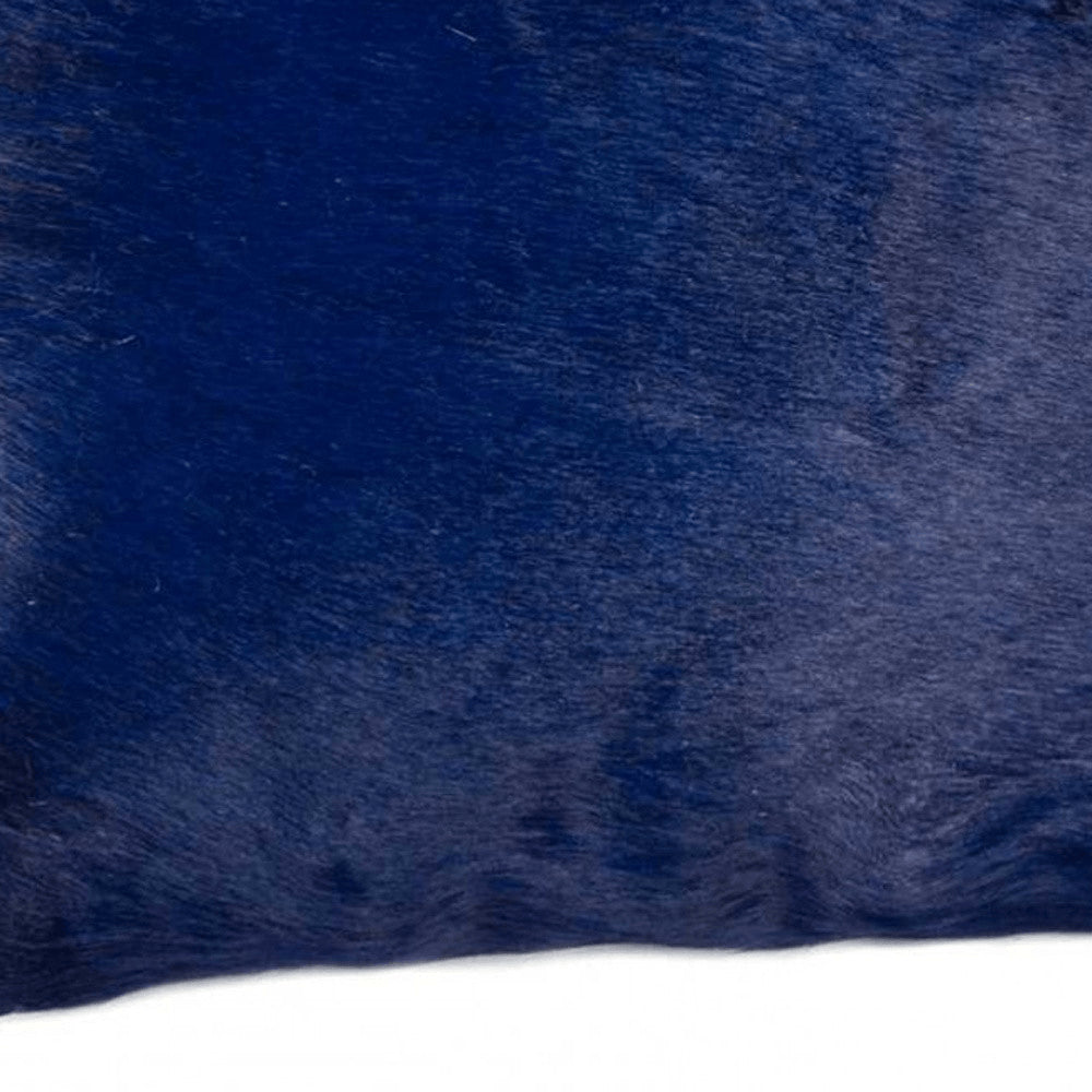 12" X 20" Navy Cowhide Throw Pillow