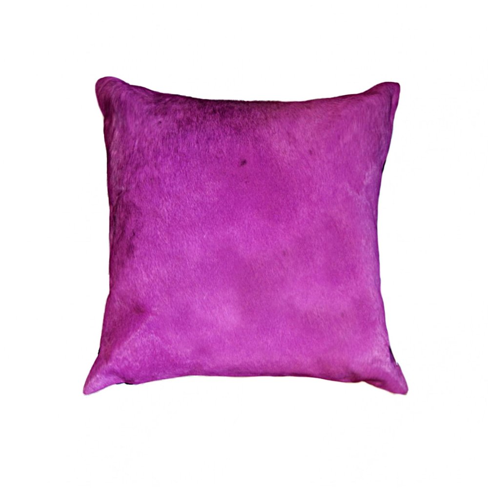 18" Purple Cowhide Cowhide Throw Pillow