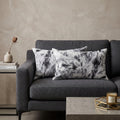 Set of Two 12" X 20" Black and White Cowhide Throw Pillow