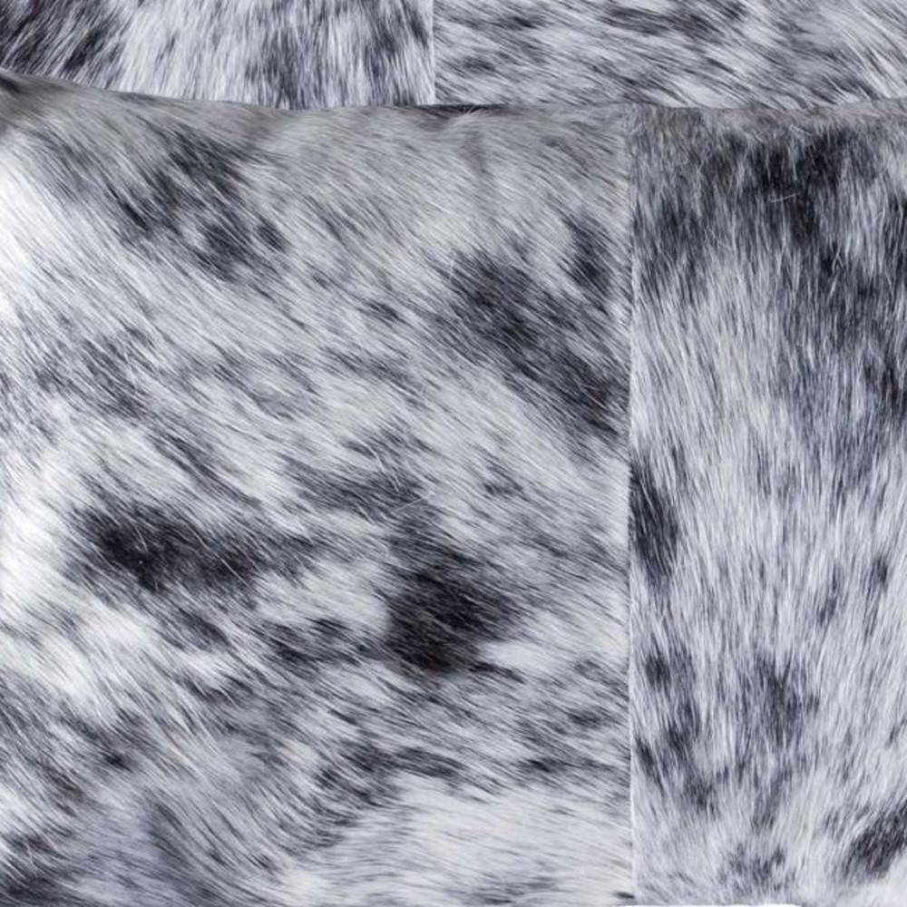 Set of Two 12" X 20" Black and White Cowhide Throw Pillow