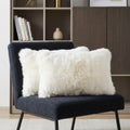 Set of Two 12" X 20" Natural Cowhide Throw Pillow