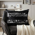 12" X 20" Black and Silver Cowhide Throw Pillow