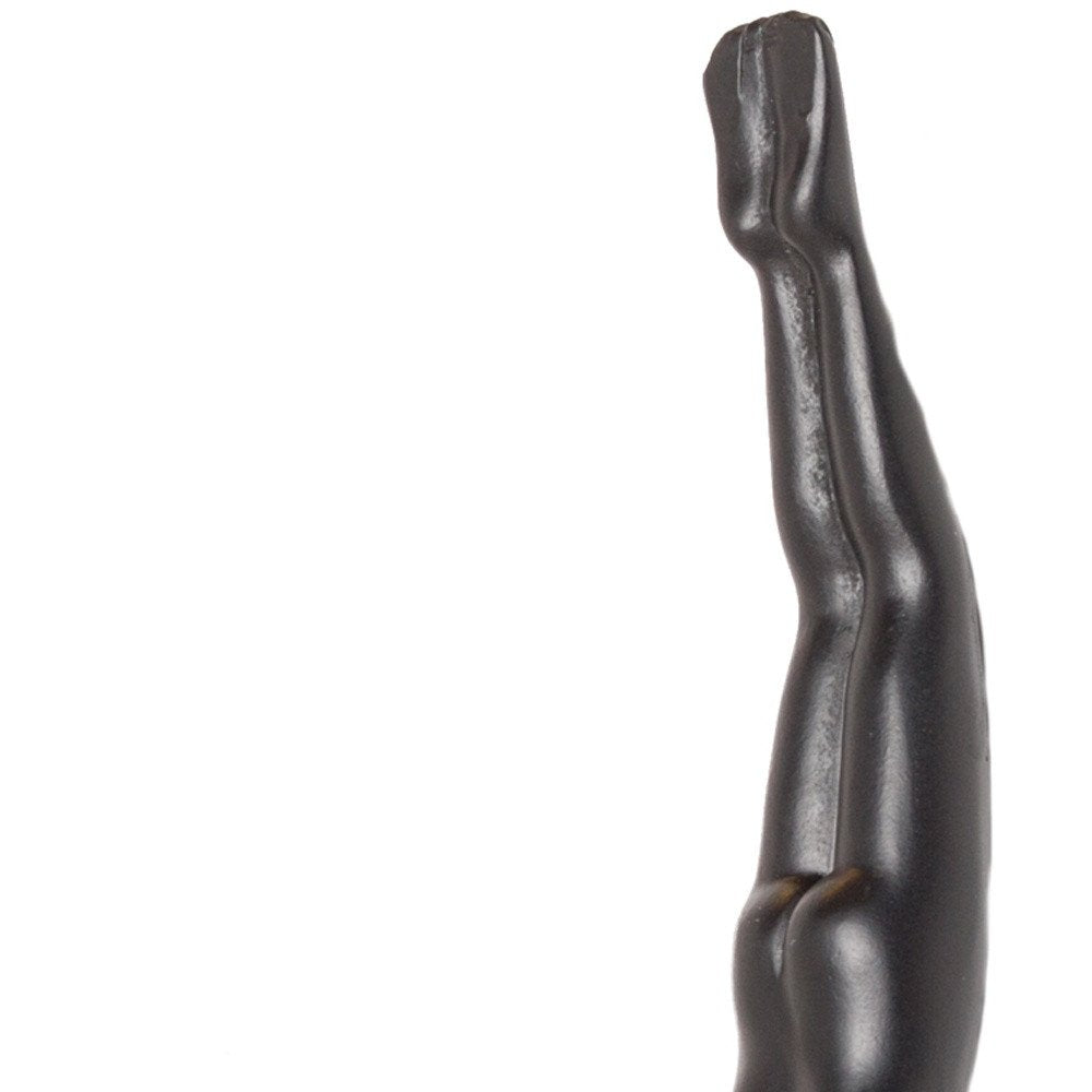 7" X 7" Black Resin Diving Man Hanging Dimensional Sculpture