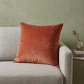 18" X 7" X 18" Transitional Orange Solid Pillow Cover With Poly Insert