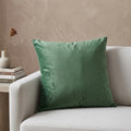 20" X 7" X 20" Transitional Green Solid Pillow Cover With Poly Insert