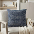20" Blue Woven Cotton Blend Throw Pillow