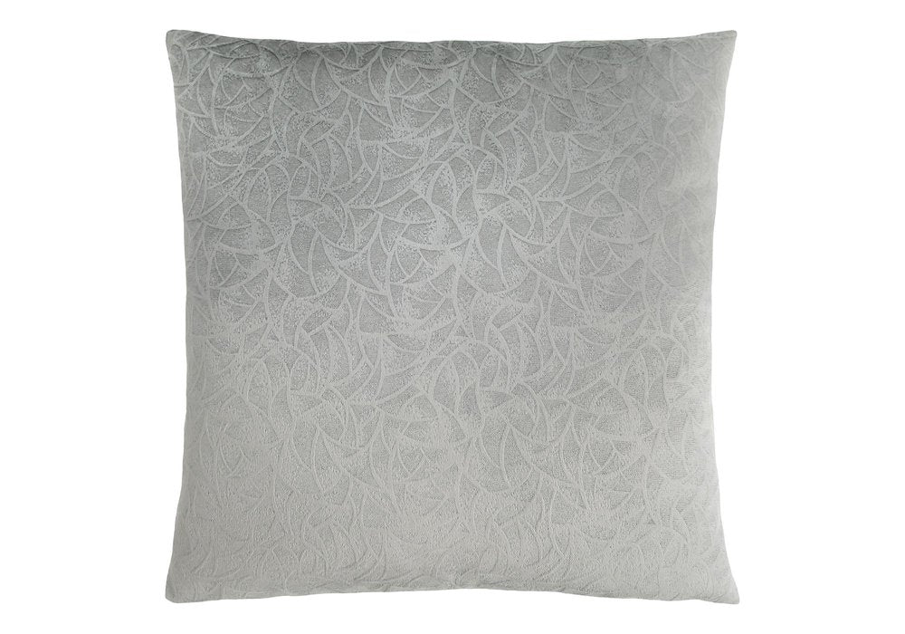 18" X 18" Light Gray Velvet Polyester Abstract Zippered Pillow