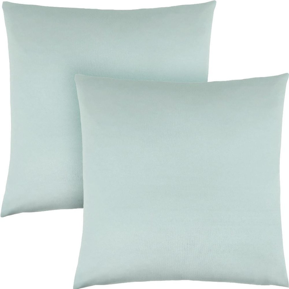 Set of Two 18" Mint Green Satin Throw Pillows