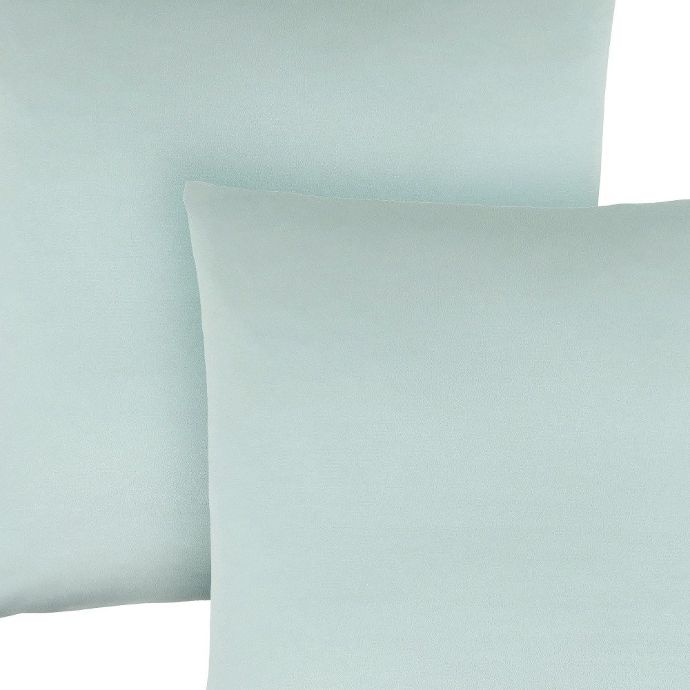 Set of Two 18" Mint Green Satin Throw Pillows