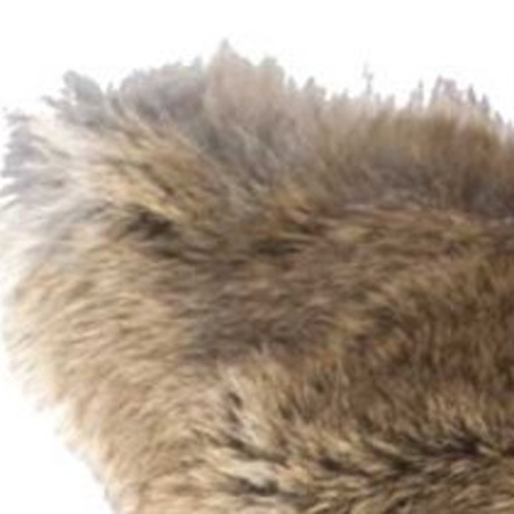 5" X 18" X 18" 100% Natural Rabbit Fur Hazelnut Pillow