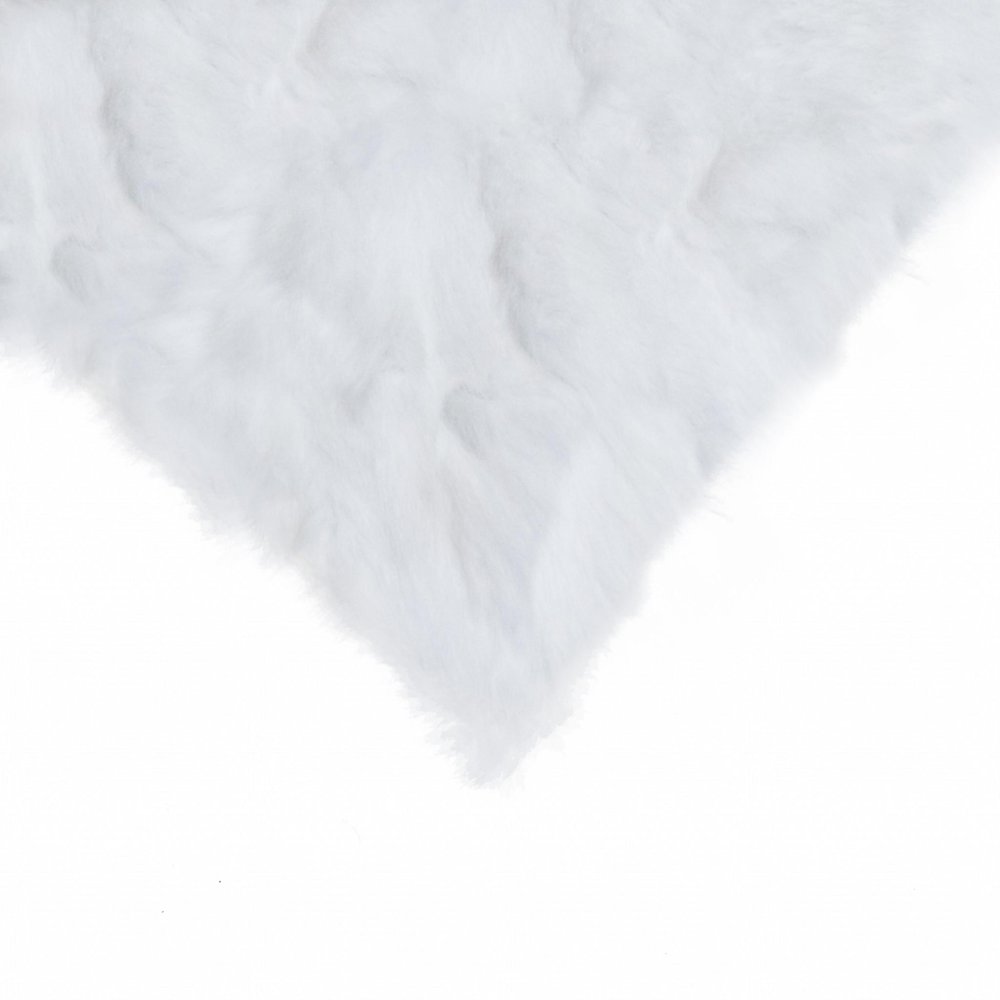 5" X 12" X 20" 100% Natural Rabbit Fur White Pillow