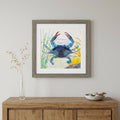 23" X 23" Woodtoned Frame Sea Creature Crab