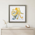 23" X 23" Sea Creature Octopus Brown Square Framed Art