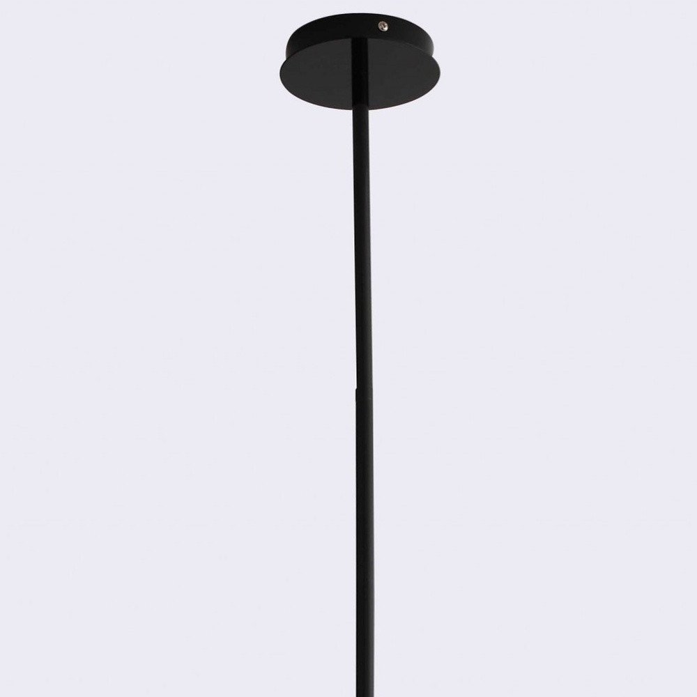 Black Metal and Stainless Steel Ceiling Light With Black Shades