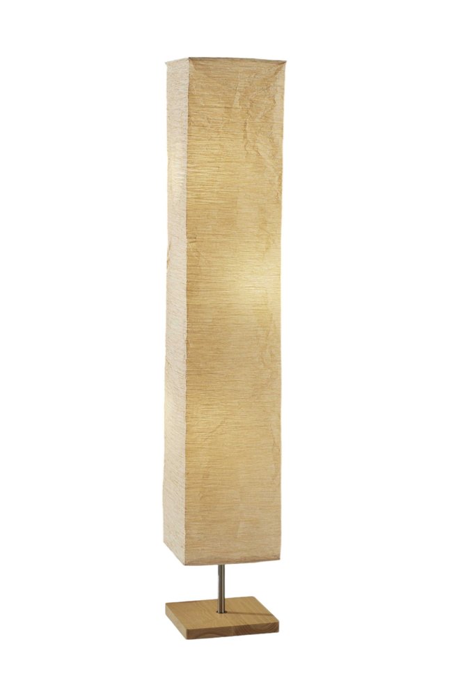 58" Natural Column Floor Lamp With Natural Paper Shade