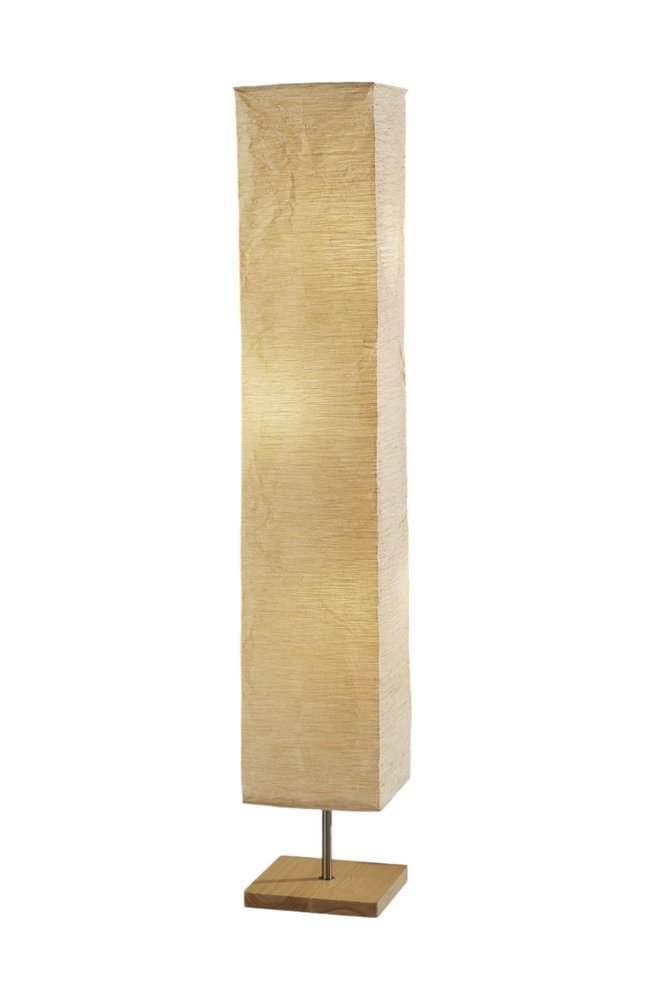 58" Natural Column Floor Lamp With Natural Paper Shade