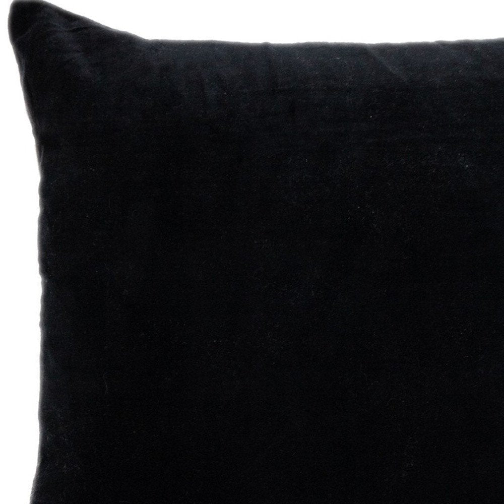 18" Black Velvet Throw Pillow
