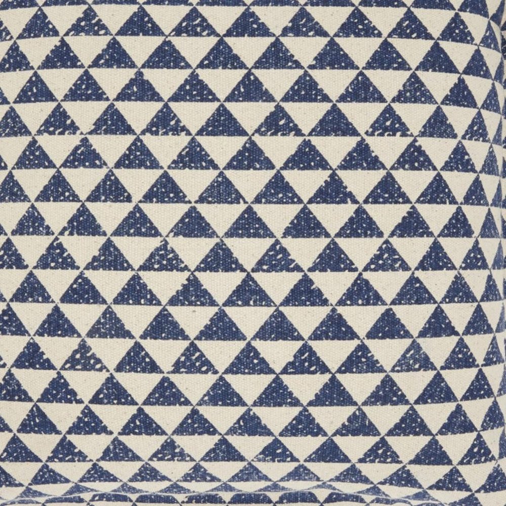 Indigo And Ivory Triangle Design Throw Pillow