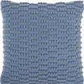 18" Blue Dot And Stripe Polyester and Cotton Blend Throw Pillow With Texture