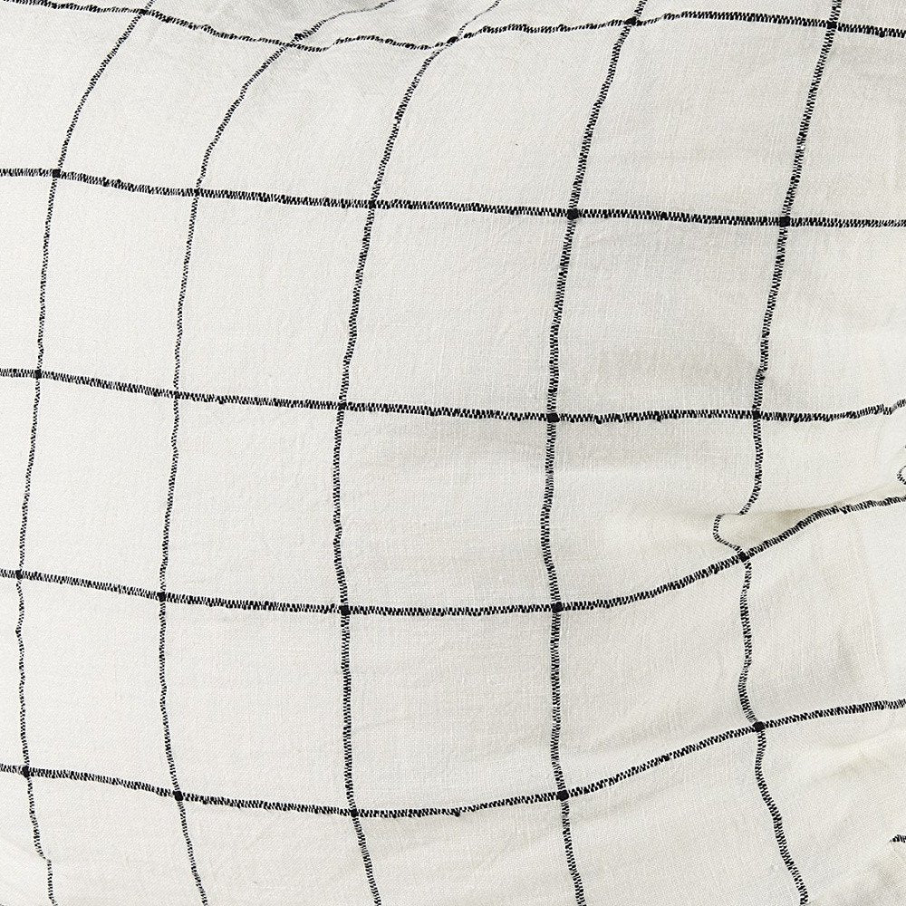 White And Black Grid Square Accent Pillow Cover