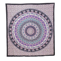 92" X 84" Purple Black And White Mandala Cotton Hanging Tapestry