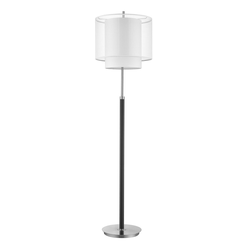 62" Floor Lamp With White Fabric Drum Shade