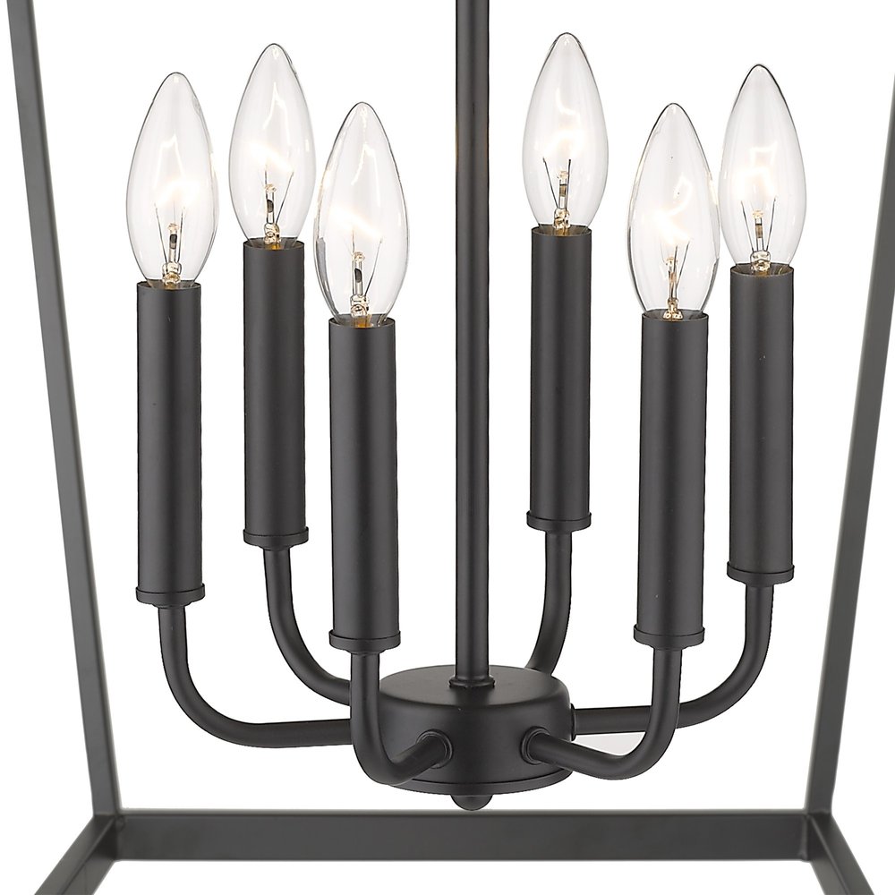 Brown Metal Six Light Dimmable Ceiling Light