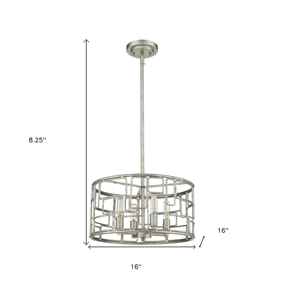 Amoret 4-Light Antique Silver Convertible Pendant
