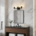 10" Black And Clear Metal and Glass Vanity Flush Mounted Sconce