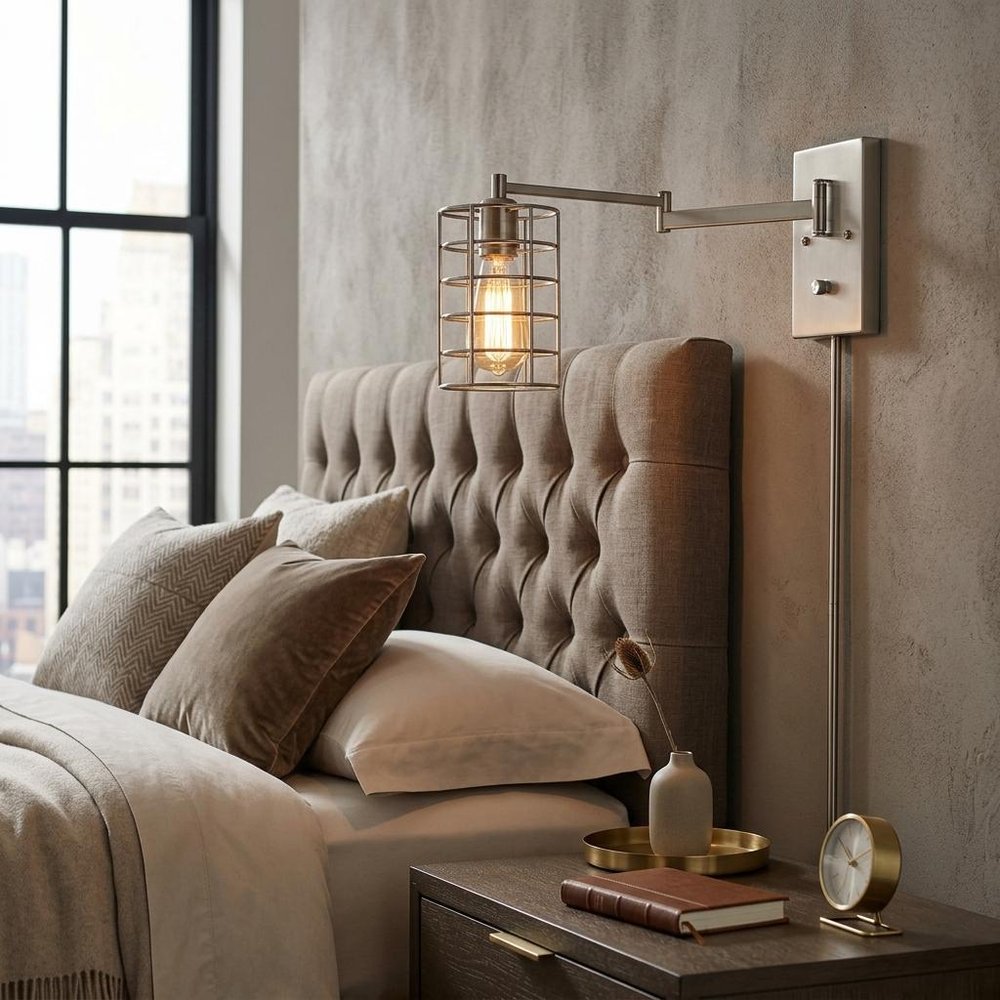 Industrial Gold Metal Wall Sconce
