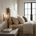 Silver Metal and Textured Glass Wall Sconce