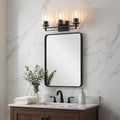 10" Black And Clear Metal Vanity Flush Mounted Sconce