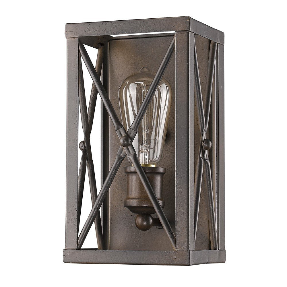 Matte Black Metal Geometric Wall Light