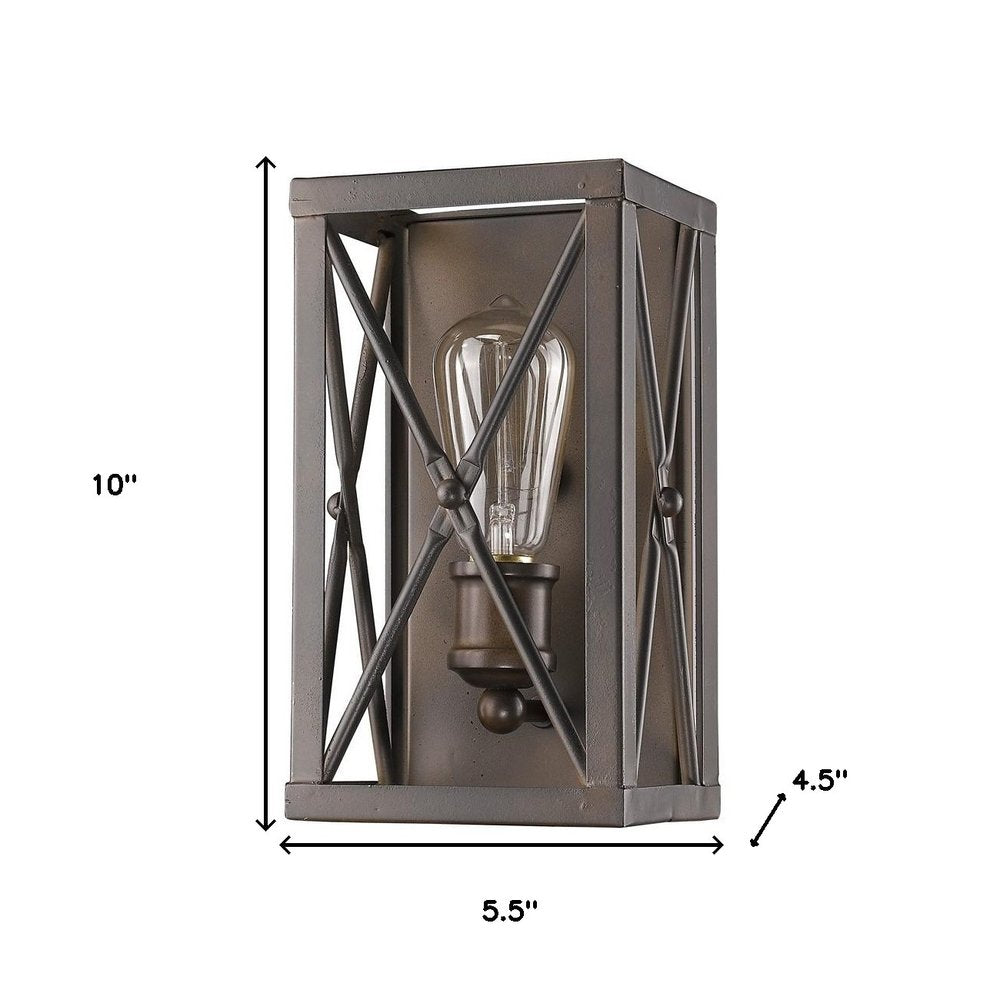Matte Black Metal Geometric Wall Light