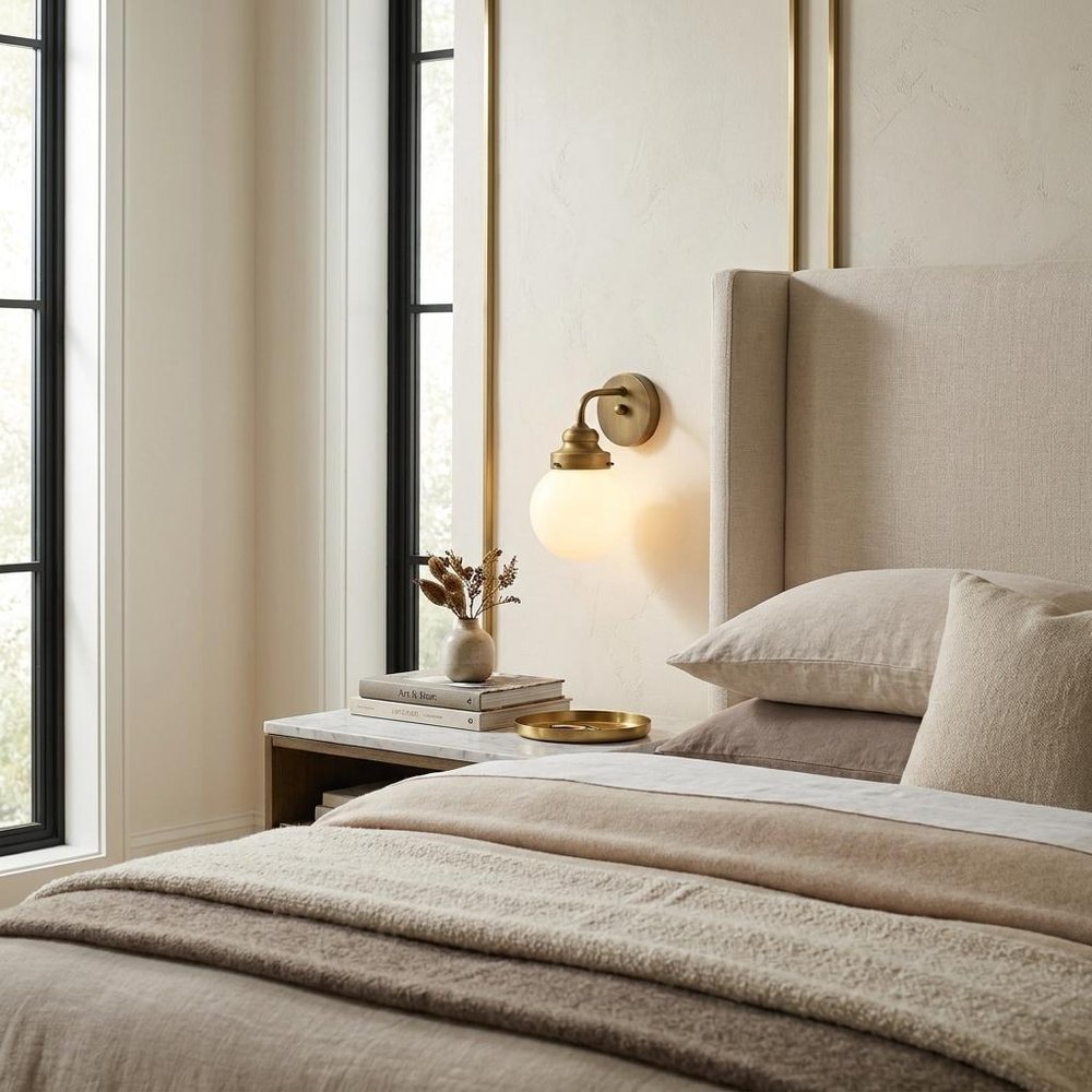 One Light Silver Wall Sconce with Round Glass Shade