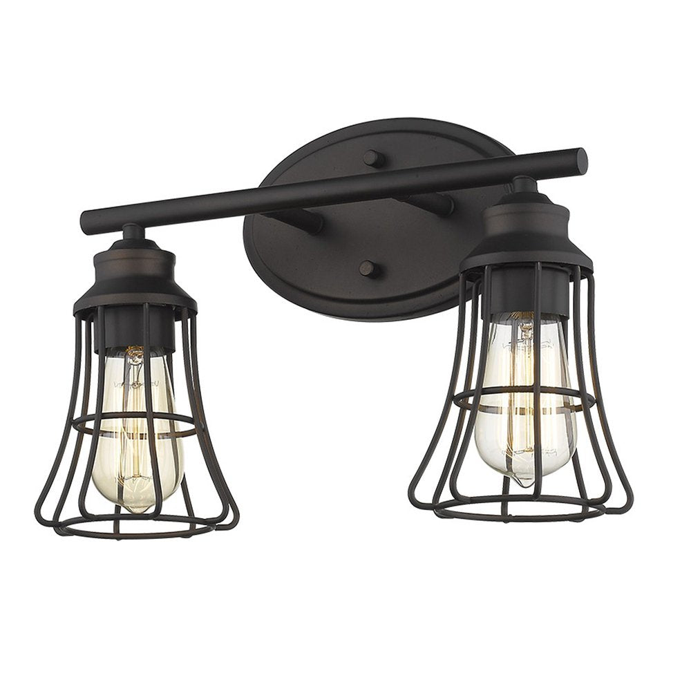 9" Black Metal Vanity Flush Mounted Sconce